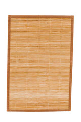 Bamboo straw serving mat isolated over white background.