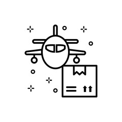 Air Freight Vector Outline icon. EPS 10 file