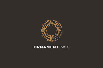 Letter O ornamental twig business logo  