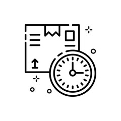 On Time Delivery Vector Outline icon. EPS 10 file