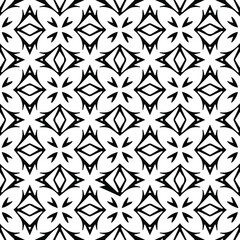 Geometric vector pattern with Black and white colors. Seamless abstract ornament for wallpapers and backgrounds.