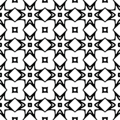 Geometric vector pattern with Black and white colors. Seamless abstract ornament for wallpapers and backgrounds.