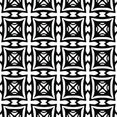 Geometric vector pattern with Black and white colors. Seamless abstract ornament for wallpapers and backgrounds.