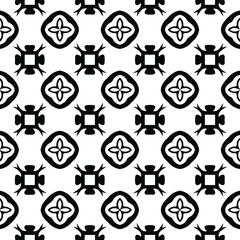 Geometric vector pattern with Black and white colors. Seamless abstract ornament for wallpapers and backgrounds.