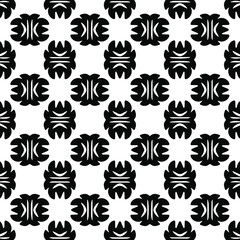 Geometric vector pattern with Black and white colors. Seamless abstract ornament for wallpapers and backgrounds.
