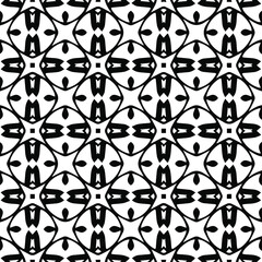 Geometric vector pattern with Black and white colors. Seamless abstract ornament for wallpapers and backgrounds.