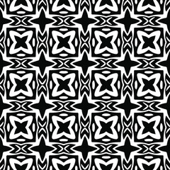 Geometric vector pattern with Black and white colors. Seamless abstract ornament for wallpapers and backgrounds.