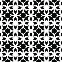 Geometric vector pattern with Black and white colors. Seamless abstract ornament for wallpapers and backgrounds.