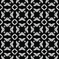 Geometric vector pattern with Black and white colors. Seamless abstract ornament for wallpapers and backgrounds.