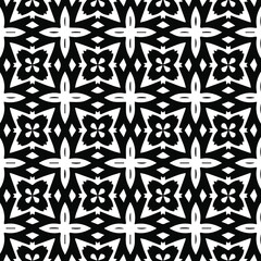 Geometric vector pattern with Black and white colors. Seamless abstract ornament for wallpapers and backgrounds.
