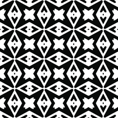 Geometric vector pattern with Black and white colors. Seamless abstract ornament for wallpapers and backgrounds.