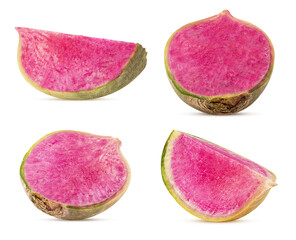 Set fresh watermelon radishes quarter slice