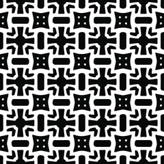 Geometric vector pattern with Black and white colors. Seamless abstract ornament for wallpapers and backgrounds.