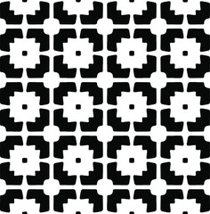 Geometric vector pattern with Black and white colors. Seamless abstract ornament for wallpapers and backgrounds.