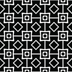 : Geometric vector pattern with Black and white colors. Seamless abstract ornament for wallpapers and backgrounds.