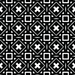 : Geometric vector pattern with Black and white colors. Seamless abstract ornament for wallpapers and backgrounds.