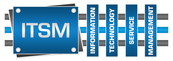 ITSM - Information Technology Service Management Blue Grey Boxes Lines Horizontal 