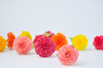 Flowers made from fish scales, an artificial paste idea