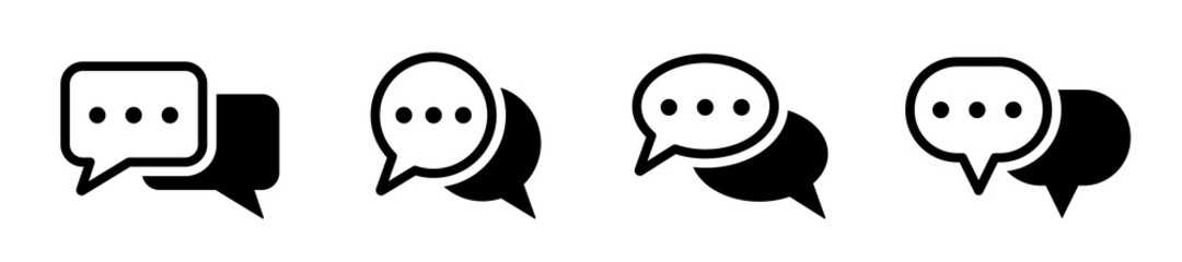 Fototapeta Set of chat icons. Speech bubble, balloon. Vector illustration. obraz