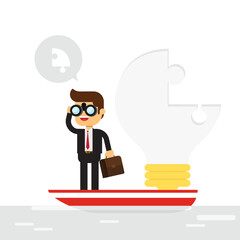 Businessman searching idea
