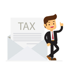 Businessman stands by the letter