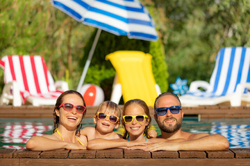 Happy family having fun on summer vacation