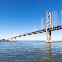 Fototapeta na wymiar San Francisco – Oakland Bay Bridge in the day, San Francisco, California, USA