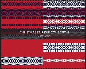 Christmas Fair Isle Seamless Pattern Collection