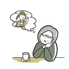 Fototapeta premium 孫に会いたいおばあちゃん