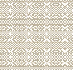 Brown Christmas Fair Isle Seamless Pattern Background