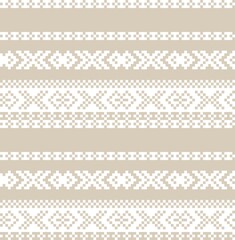 Brown Christmas Fair Isle Seamless Pattern Background