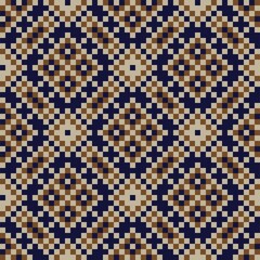 Brown Christmas Fair Isle Seamless Pattern Background