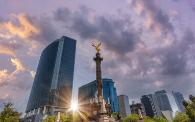 Angel of Independence monument located on Reforma Street near historic center of Mexico City.