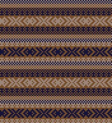 Brown Christmas Fair Isle Seamless Pattern Background