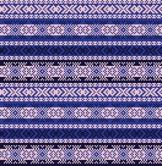 Pink Navy Christmas Fair Isle Seamless Pattern Background