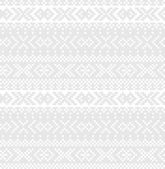 Black and White Christmas Fair Isle Seamless Pattern Background