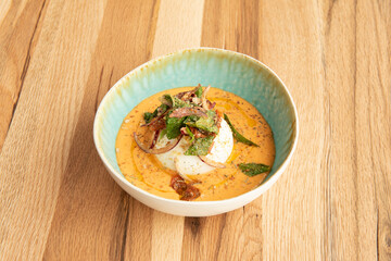 Fusion cuisine of Andalusian salmorejo