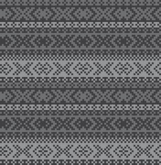 Black and White Christmas Fair Isle Seamless Pattern Background