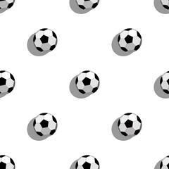 Creative seamless pattern with soccer ball. Clean graphic design. Minimal illustration.