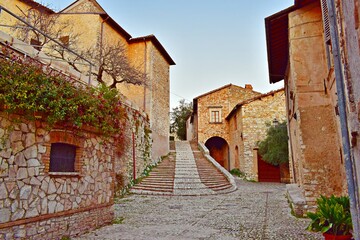 Obraz na płótnie Canvas view of the old medieval village of Labro in the city of Rieti, Lazio, Italy