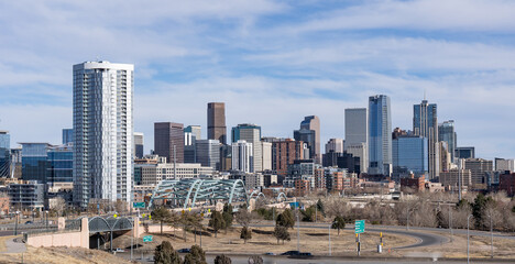 Denver, Colorado City Skyline during a sunny day