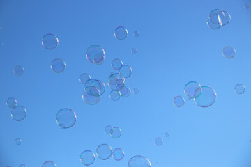 soap bubbles in the sky photo