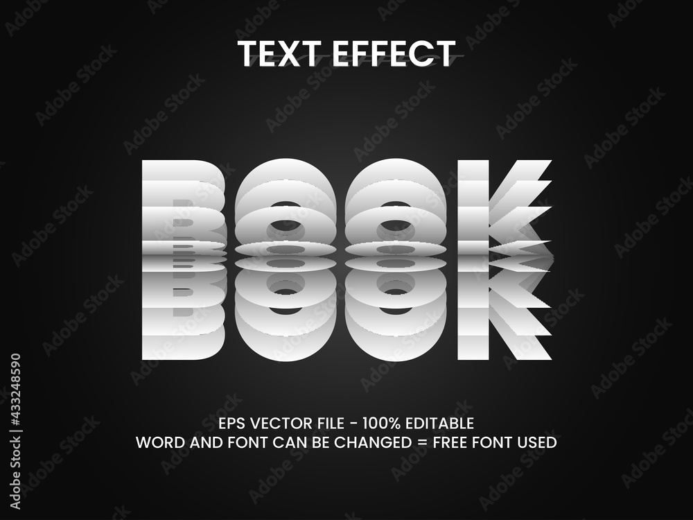 Fototapete flip text effect. editable font text effect vector file. white paper text.