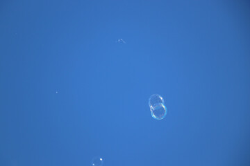 soap bubbles in the sky photo