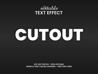 Cutout text effect. Paper cut text editable font. Clean easy to use and edit.
