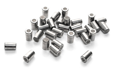 rollers from double row ball bearing, rear axle isolated on white background with clipping path.