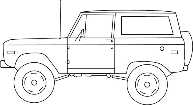 recommend clip art: Retro SUV outline