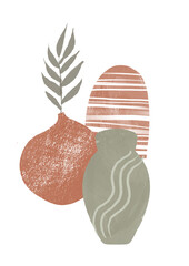 Creative minimalist hand painted illustration for wall decoration, postcard or brochure