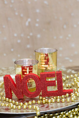 Red Gold Holiday Decoration French Word For Christmas