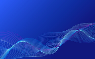 Blue smooth smoky wavy background. Vector template for design